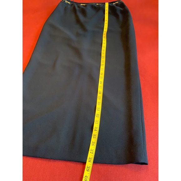Black dressy midi skirt with gold belt detail, 12 - Picture 12 of 13